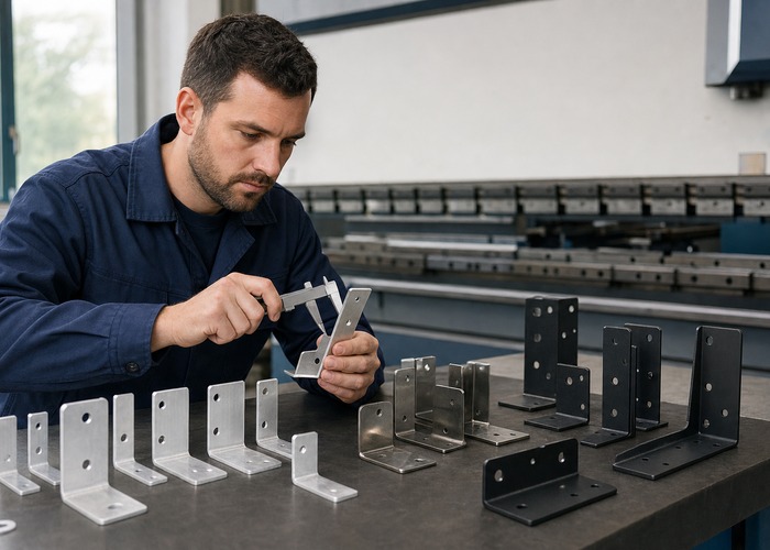 Sheet Metal Fabrication final review scene in a modern manufacturing workshop
