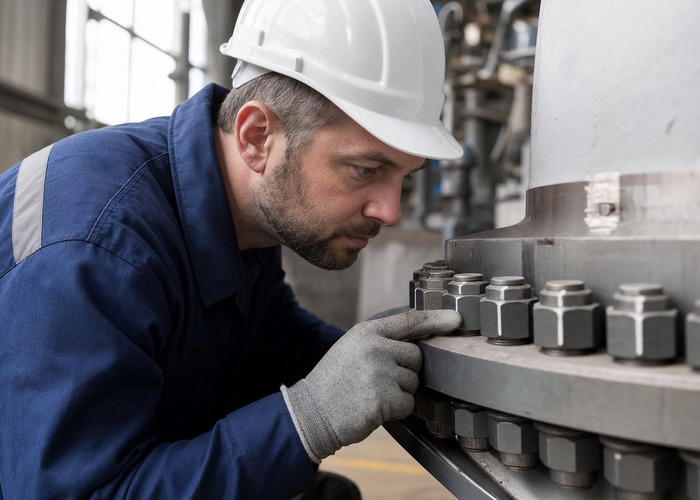 Assembly inspection detail scene in a modern manufacturing workshop