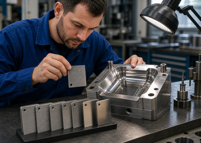 Mold Making inspection detail scene in a modern manufacturing workshop