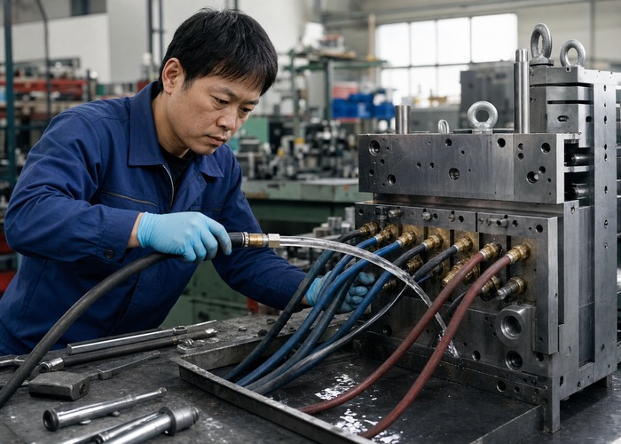 Mold Making final review scene in a modern manufacturing workshop