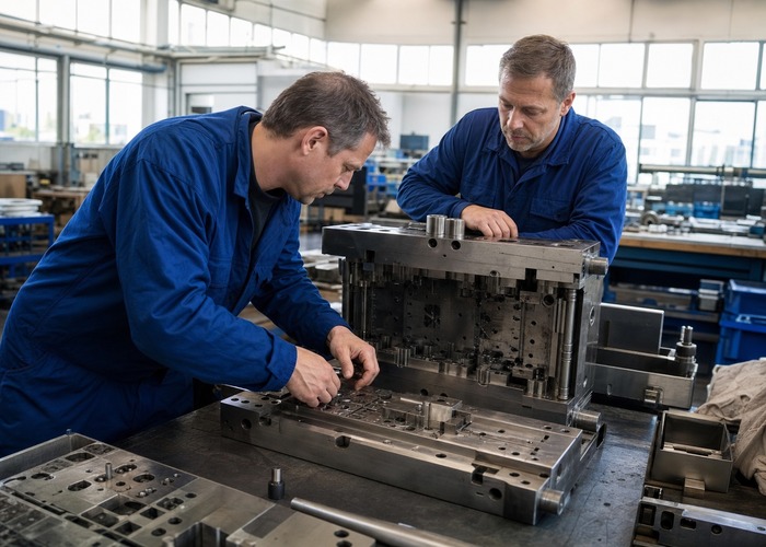 Mold Making final review scene in a modern manufacturing workshop