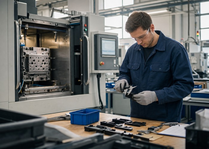 Mold Making final review scene in a modern manufacturing workshop
