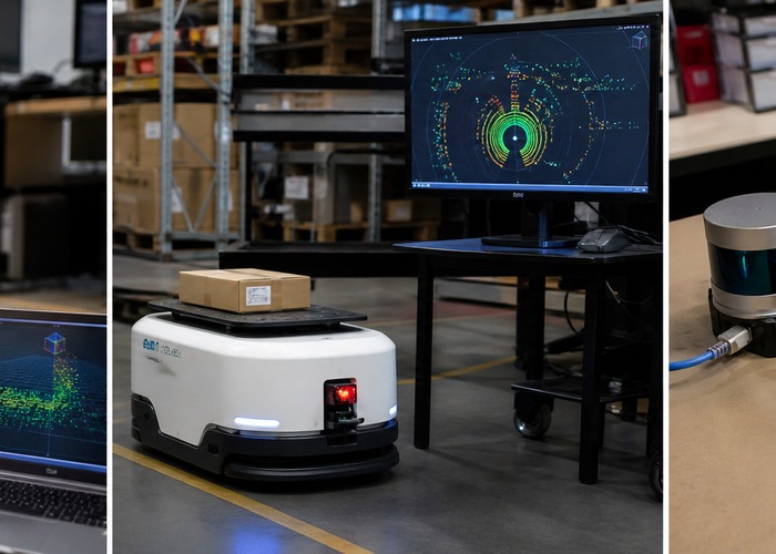 Assembly final review scene in a modern manufacturing workshop