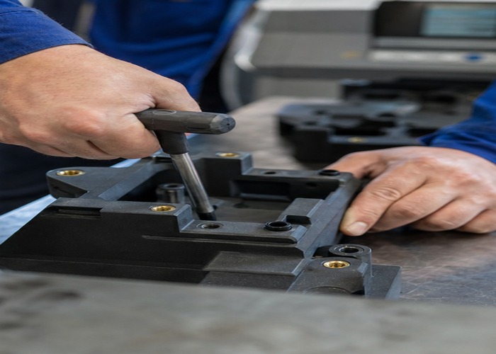 3D Printing inspection detail scene in a modern manufacturing workshop