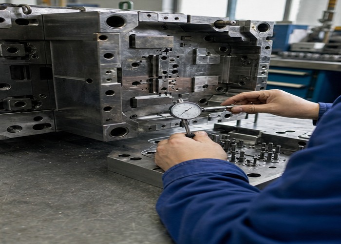Mold Making inspection detail scene in a modern manufacturing workshop