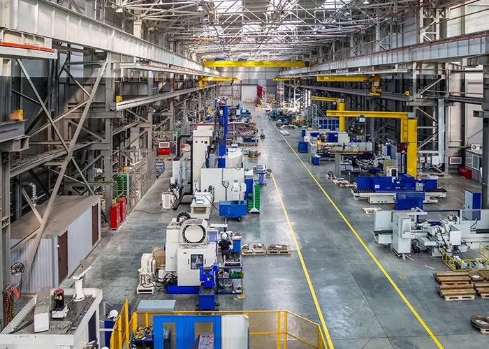 Assembly inspection detail scene in a modern manufacturing workshop