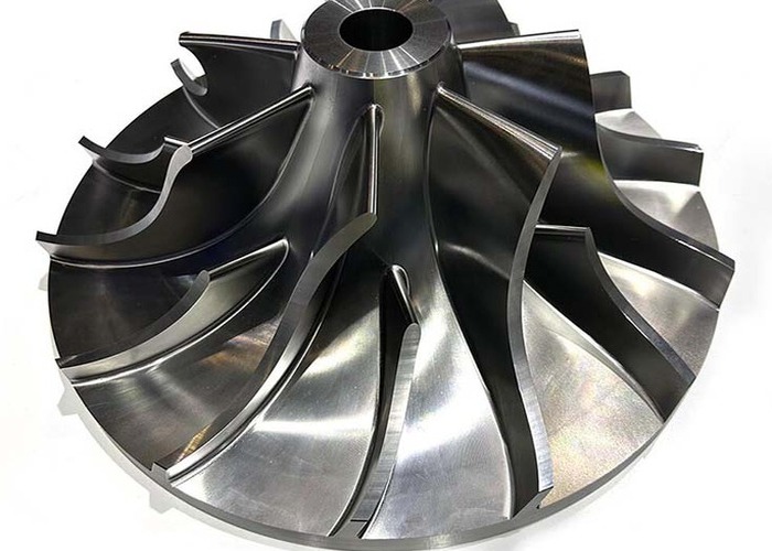 CNC Machining inspection detail scene in a modern manufacturing workshop