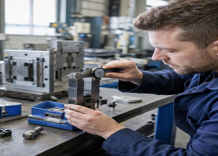 Mold Making final review scene in a modern manufacturing workshop
