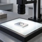 Camera above an aluminum plate on an illuminated inspection surface