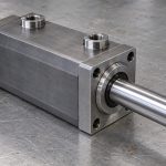 Compact metal hydraulic cylinder with an extended polished rod