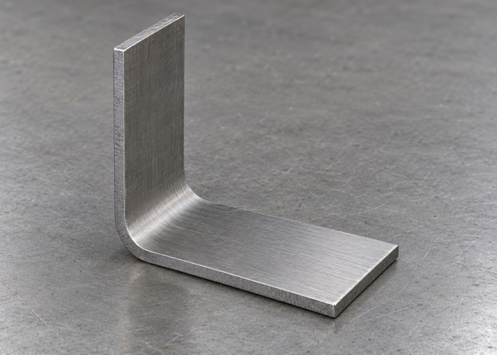 Single bent sheet coupon showing the inside bend and uniform edge